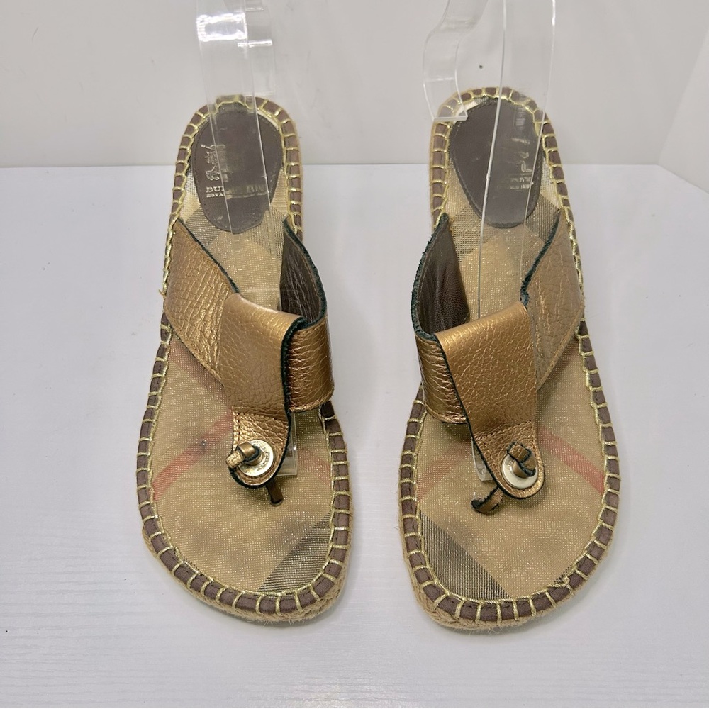 Burberry Espadrille Classic Nova Metallic Wedge Sandal EU 39 US 8.5 - Picture 2 of 16